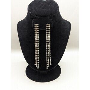 Long Tassel Rhinestone Earrings